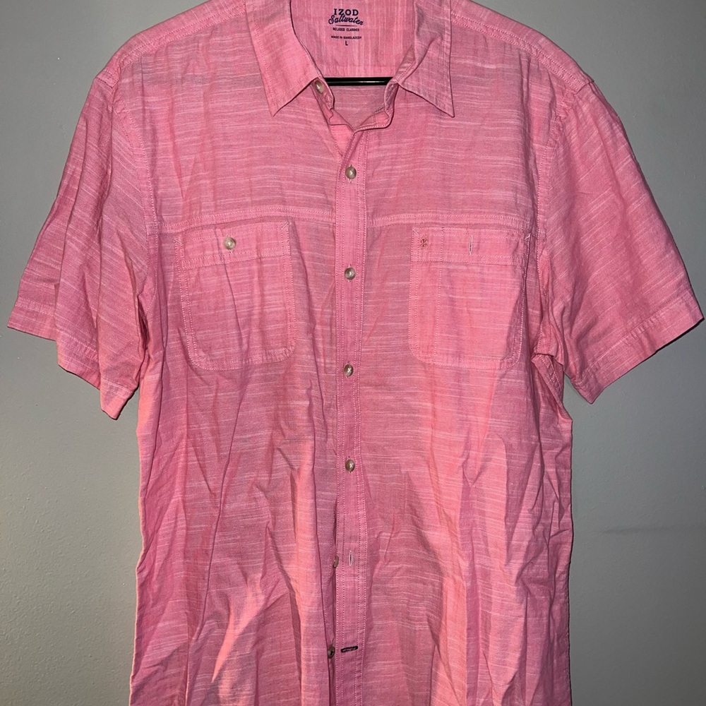 Izod Pink Casual Button Down Shirt
